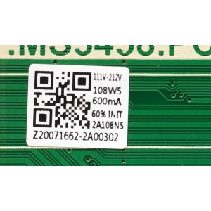 MAIN FUENTE (COMBO) PARA TV PROSCAN 4K UHD / NUMERO DE PARTE AE0011990 / TP.MS3458.PC757 / 2A108NS / Z20071662 / MODELO PLED5042-B-UHD
